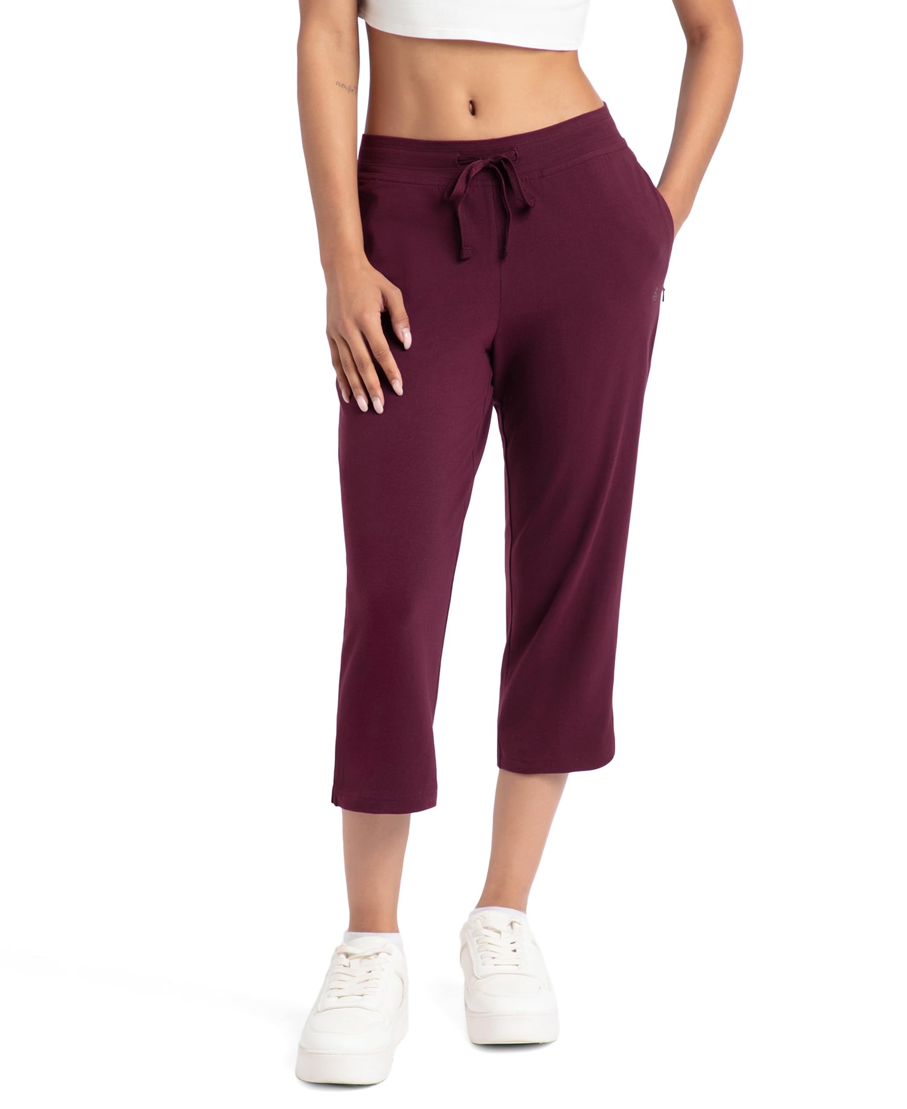 jockey 1300 Women's Super Combed Cotton Elastane Stretch Slim Fit Printed Capri with Side Pockets-picture-34