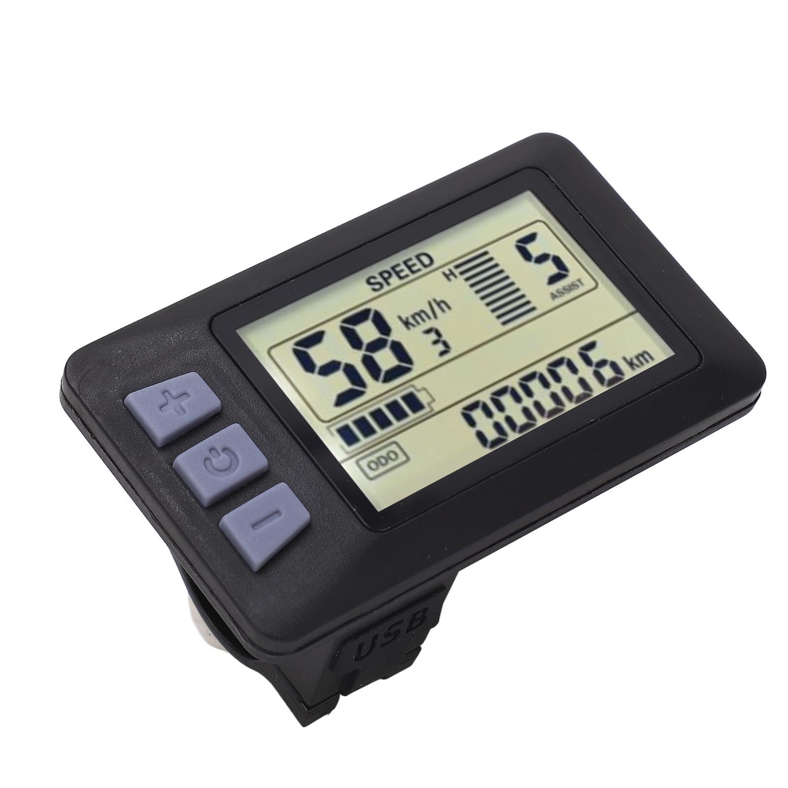 Bike Computer Electric Bicycle LCD Display Speedometer P3H 24V 36V 48V 60V with 6PIN Waterproof Wire for Electric Bicycle, Electric Bike LCD Display