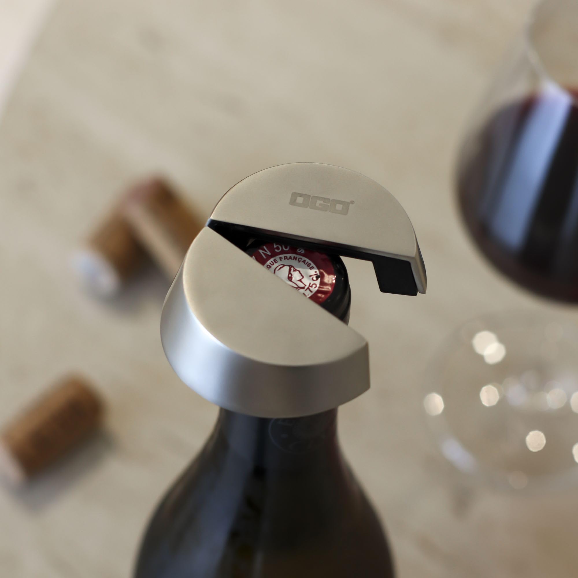 OGO Living 7911226 - Cortador de cápsulas para botellas de vino de acero inoxidable
