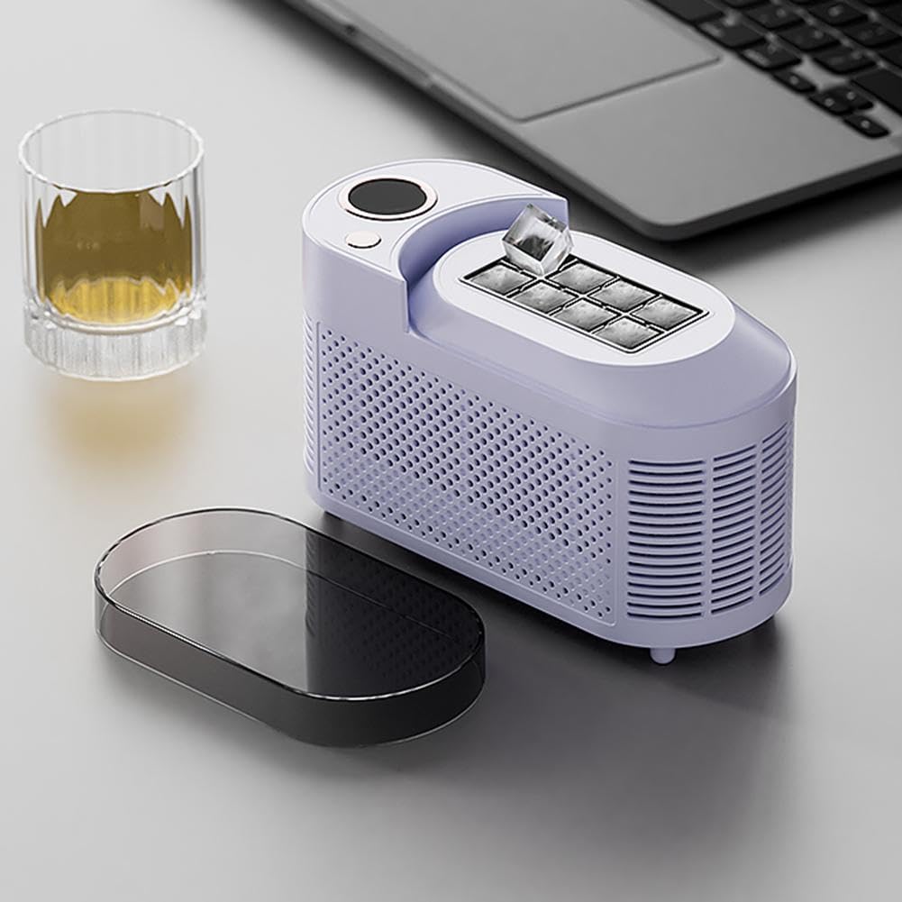 Erxewim Portable Countertop Ice Maker Machine, 8 Cubes In 10-15 Mins, Compact Mini Ice Maker, For Office, Home, Camping, RV, Car & Travel (Cream White) on Fridge.com - View 4