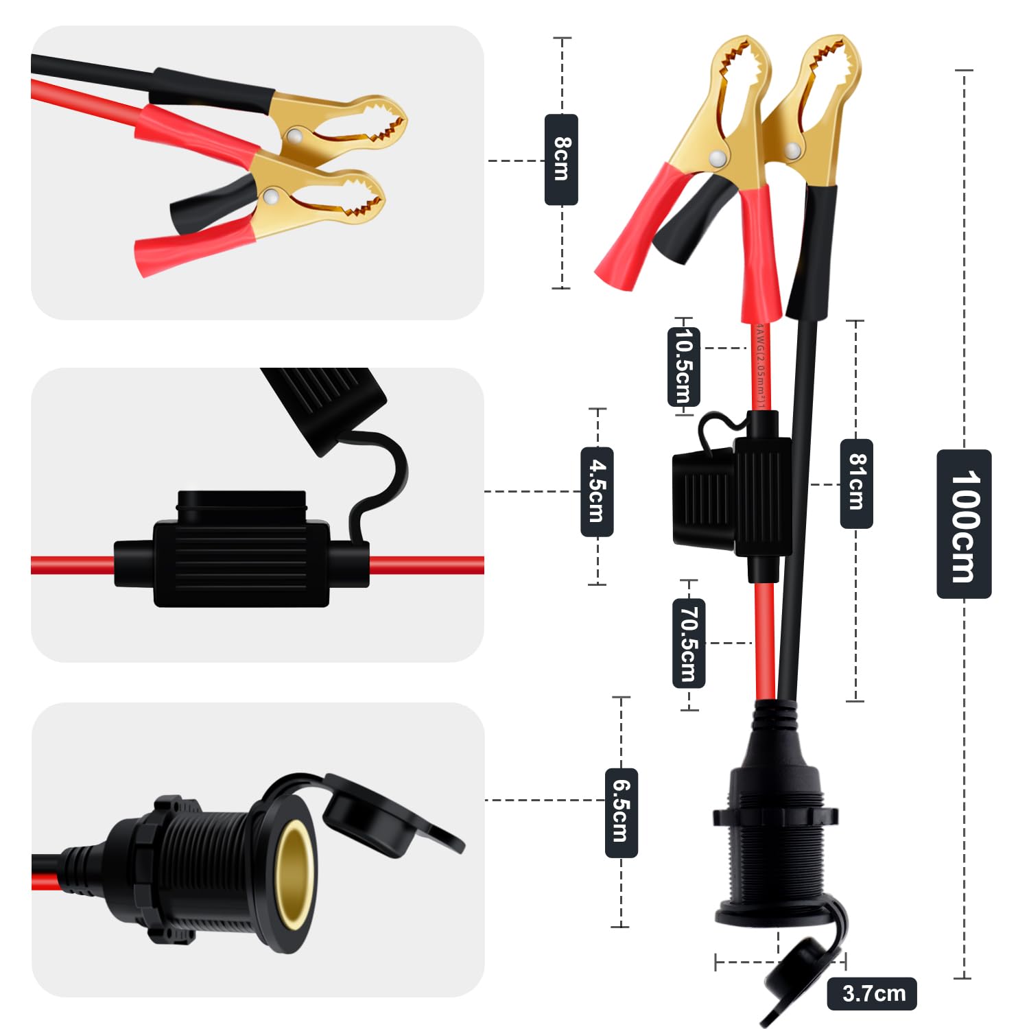 QXNY 12V 24V Presa accendisigari per auto ad alta potenza