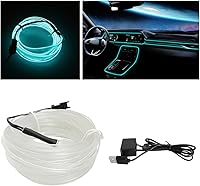 Vista 23 de Luces de tira LED EL Wire, tira de luz neón automática USB de 10 pies/3M con borde de costura, kits de iluminación ambiental electroluminiscente