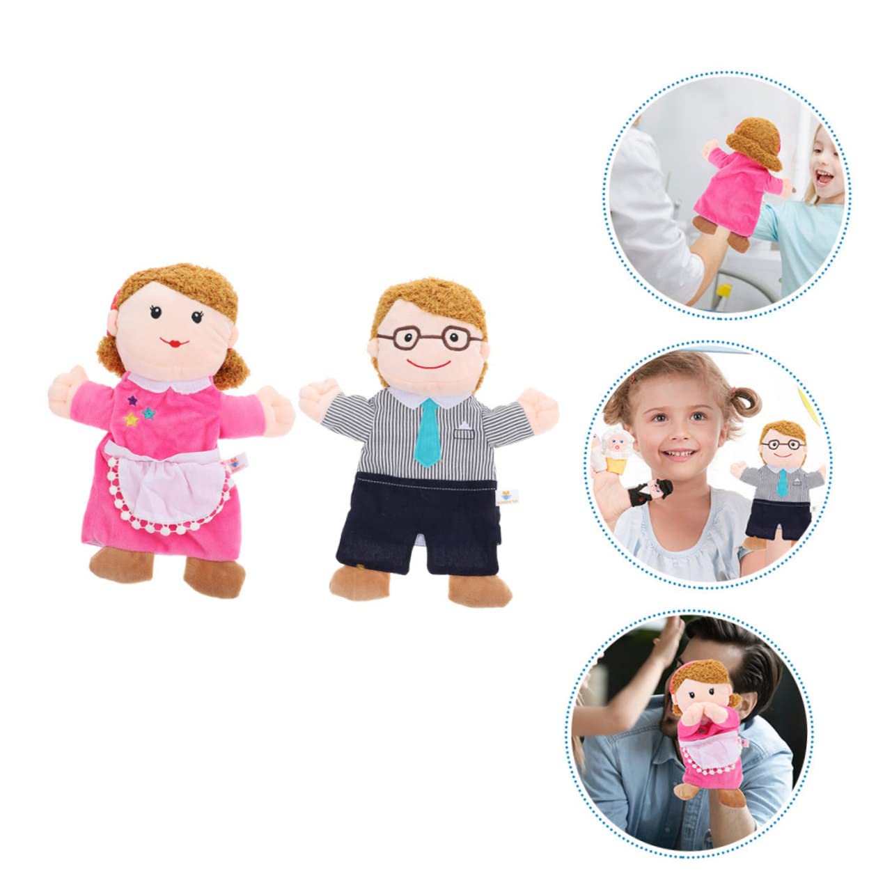 TOYANDONA 2piezas Títere de Mano Padre-Hijo Marionetas Familiares para Pequeños Juguete Educativo Años para Teatro de Mano y Interactivos
