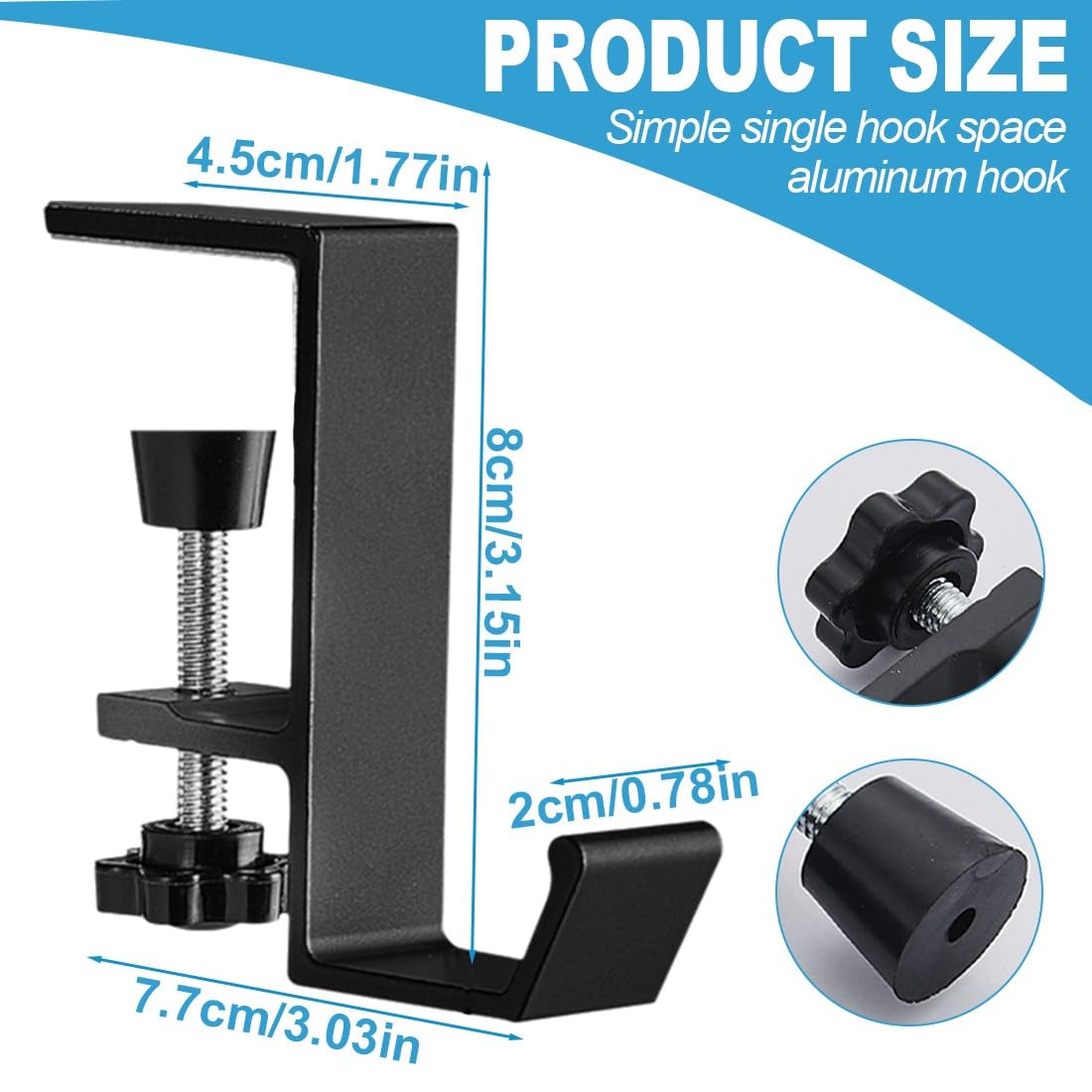 NJCXOLA Headphone Hanger Gancio Cuffie,Pieghevole Porta Cuffie Sotto Scrivania,Girevole Supporto Cuffie Porta Cuffie da Scrivania,Pieghevole Supporto Cuffie,Singolo strato