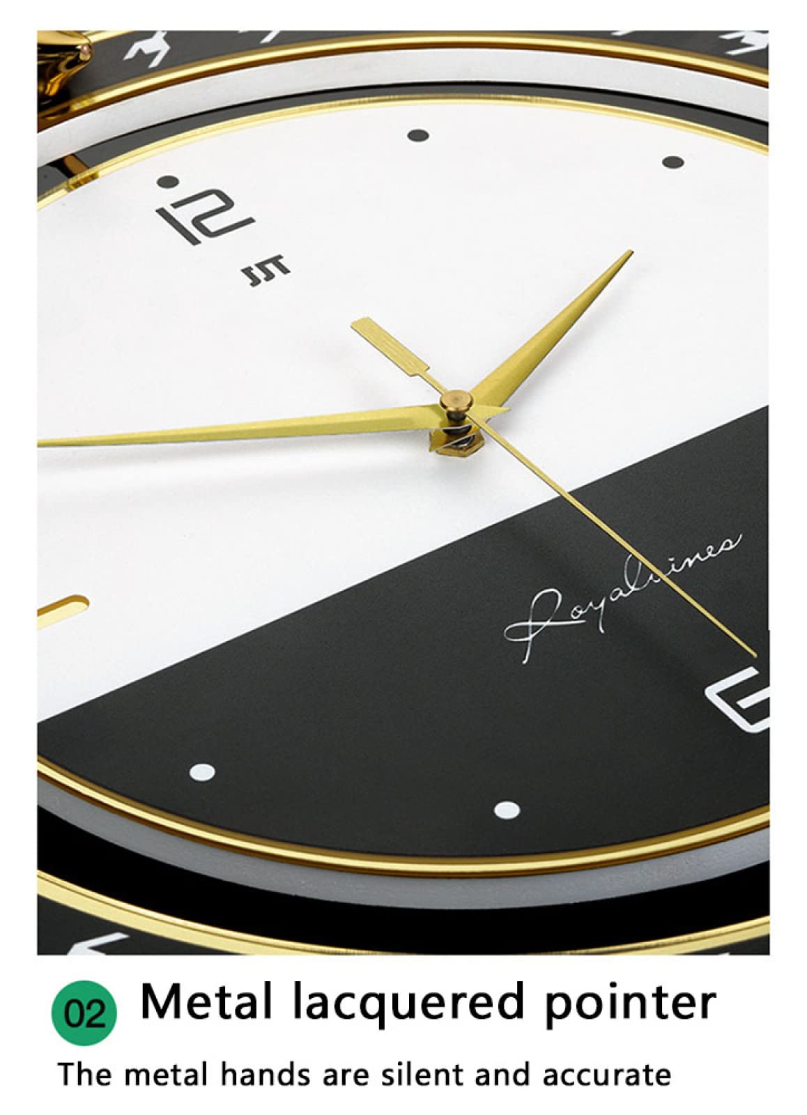 Blessing Decor Reloj de Pared Moderno, Reloj de Pared silencioso de Estilo nórdico, Reloj de Pared oscilante con Pilas para el hogar, Sala de Estar, Oficina, Dormitorio, Cocina, Reloj de Pared, 14,17