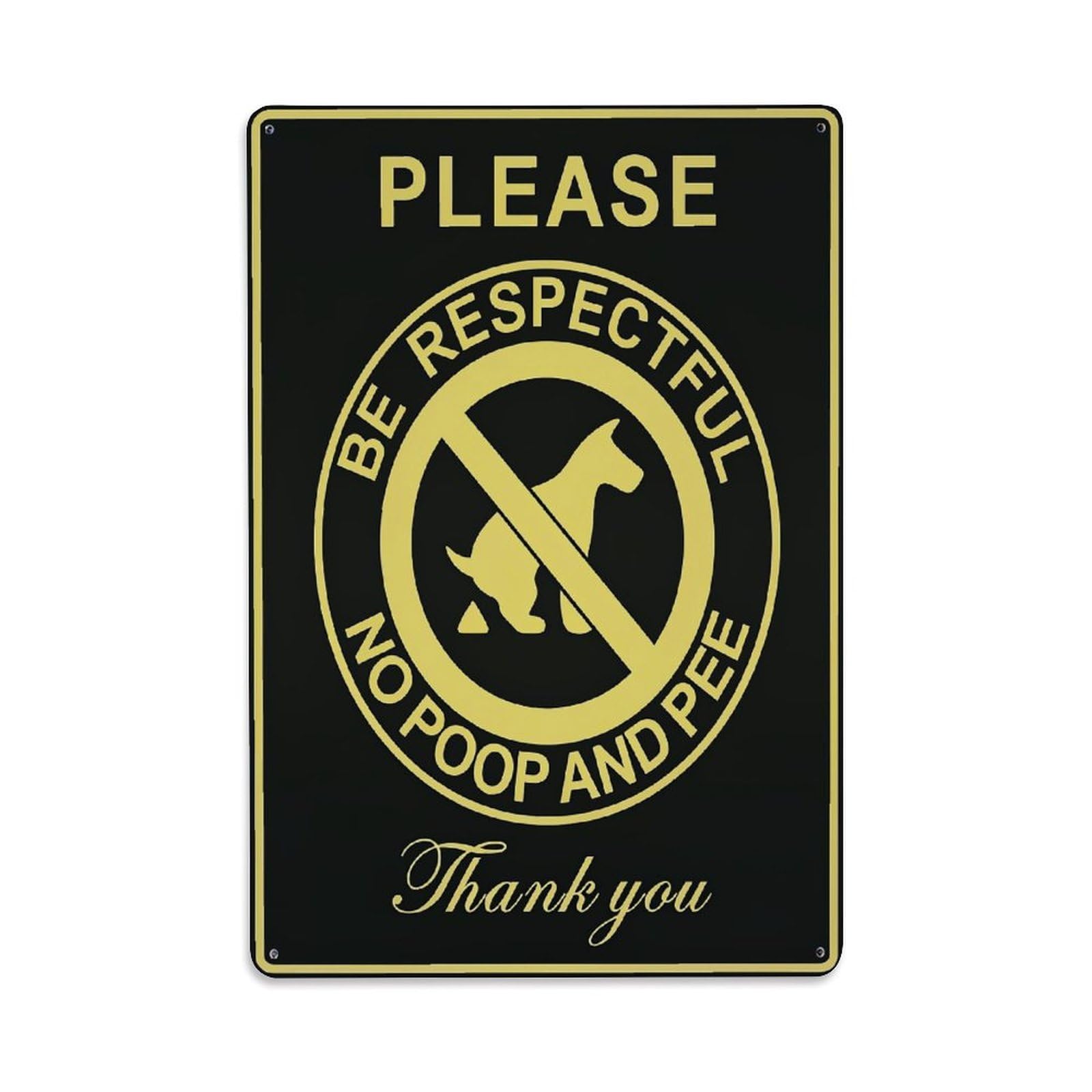 Jdfenggu Vintage Please Be Respectful No Poop And Pee Thank You Retro Metal Tin Sign, Decor Art Poster For Bar, Home, Man Cave, Kitchen, Laundry Room Gift 8X12inch