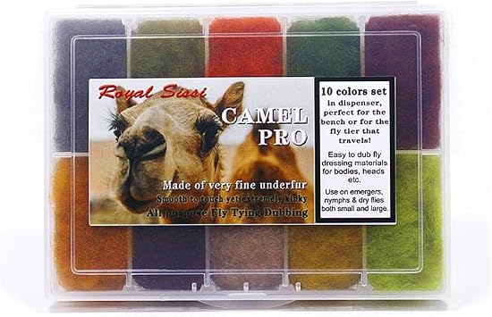 Camel Dubbing Dispenser 10 Colors Natural Camel Fur Fiber Fly Tying Dubbing Nymph Fly Tying Materials
