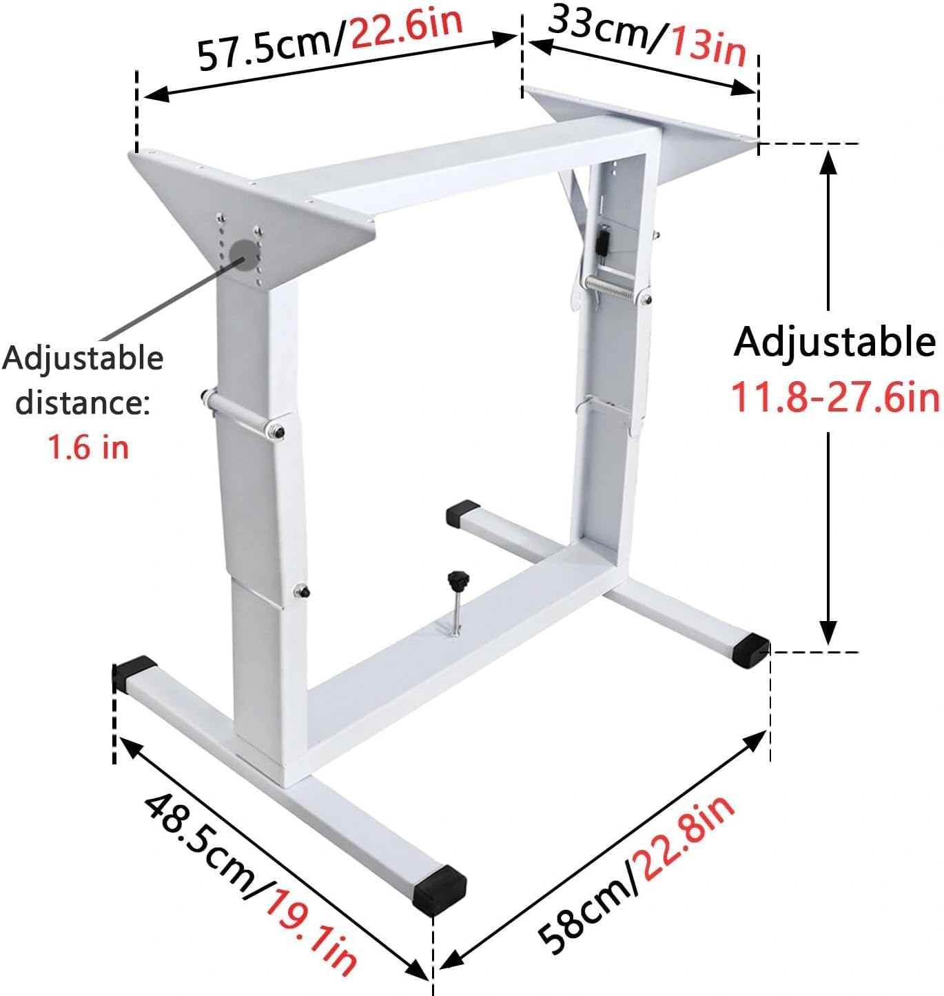 HEYOUTH Gamba del Tavolo Regolabile per Camper​ – Supporto Tavolo Pieghevole e Regolabile in Altezza (30-70 cm) in Acciaio Robusto, Sostegno Che risparmia Spazio per Barca e Autobus (White)