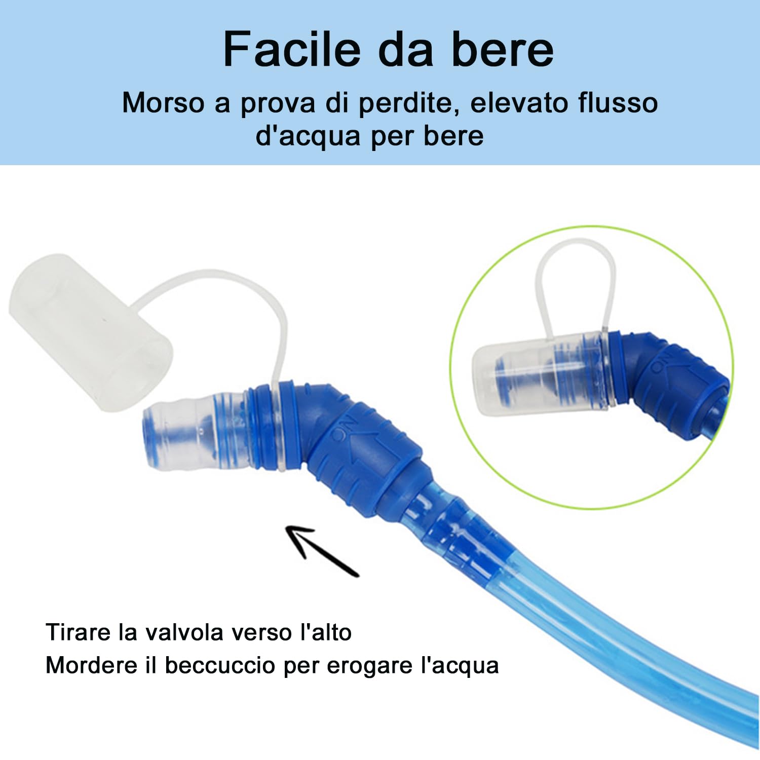 Sacca Acqua, 1,5L 2L, Sacchetto dell'Acqua, per Zaino Ciclismo, Escursionismo, Trekking e Campeggio (2L)