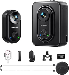 Apexcam Caméra Sport 4K 20MP avec Stabilisation EIS, Caméra d’Action Mini POV 150° Grand Angle, Étanche 30M, Caméra Portable Magnétique avec Nombreux Accessoires pour Moto et Vélo (K70 avec 64GO)