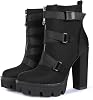 wetkiss Platform Boots for Women, Heeled Combat Chunky Heel Booties...