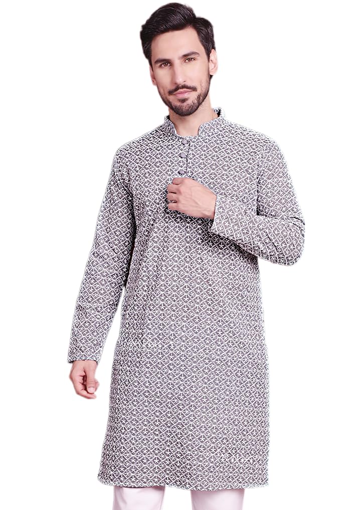 jompers Chikankari Embroidered Kurtas for Men-picture-44