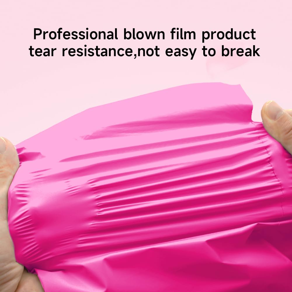 Versandtaschen, selbstklebend, 25,4 x 33 cm, Rosa, 50 Stück | Reißfeste, wasserfeste Versandtaschen, für Onlineverkäufer, Kleidung, T-Shirts, Socken, Accessoires, E-Commerce-Versand