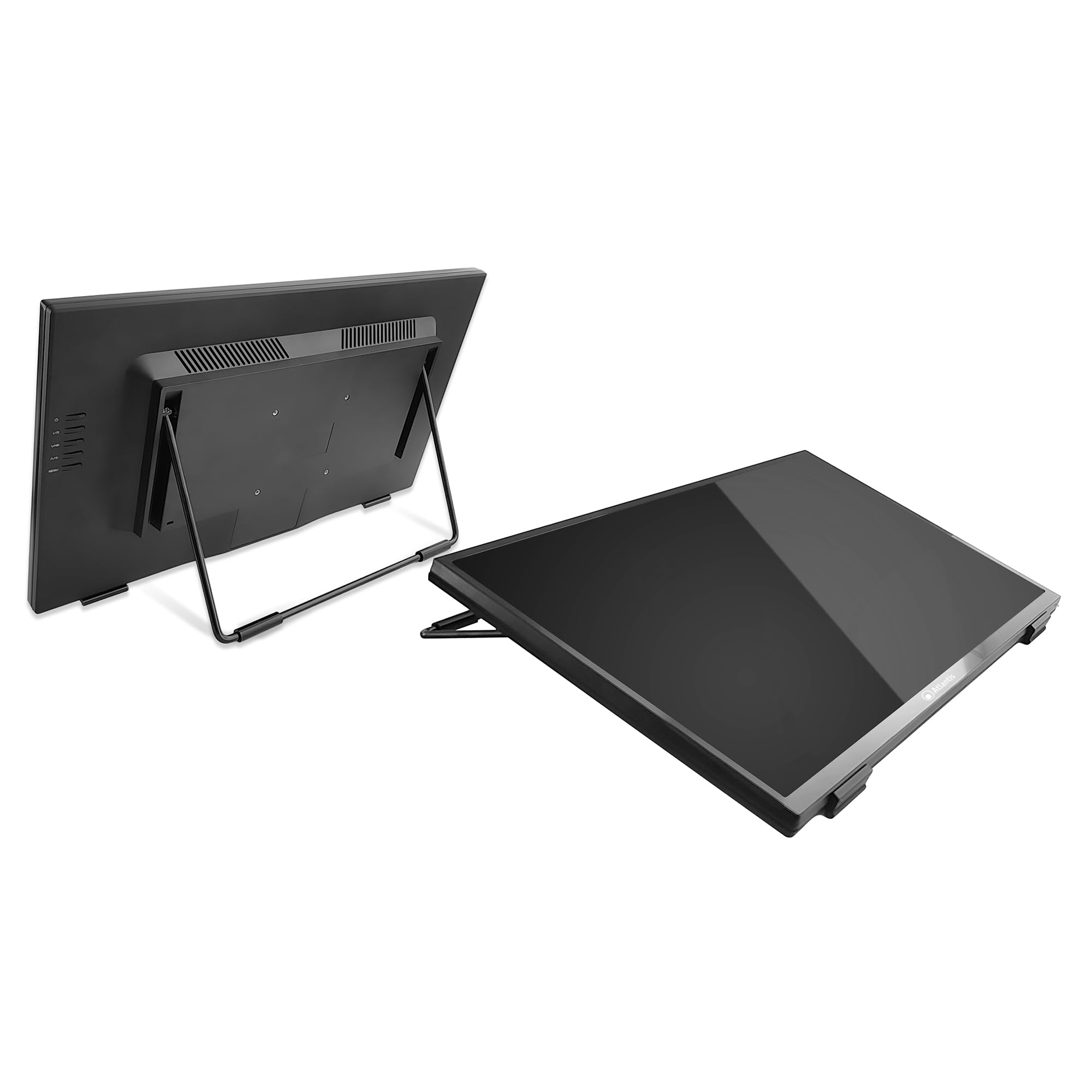 Atlantis Monitor Touch 24 pollici Full HD a 10 tocchi, vetro 7H | 1920x1080 HDMI/VGA/DP, inclinazione 15°-70°, vetro protettivo 7H contrasto 3000:1, angolo 178°, VESA 100, cod. A05-T24A-VHDM