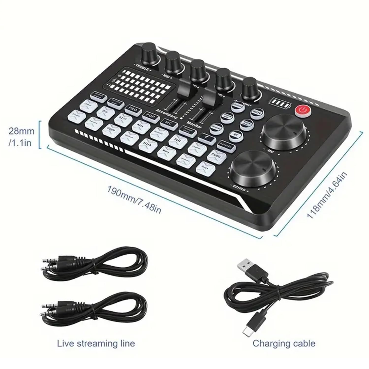Kit Microfono Podcast BM-800 con Scheda Audio e Riduzione Rumore per Live | Cardioide, Condensatore, XLR, F998, Effetti sonori, Cambio voce, Plug and play, OTG, Multipiattaforma, Cavalletto