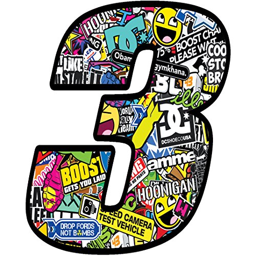 Racing Number Rally DC Stickers Bomb Decal 3 N 203