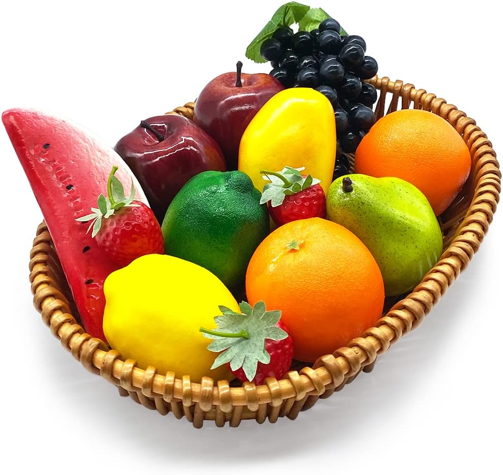 13 Pcs Artificial Fruits Set, Lifelike Realistic Fake Fruit Home Decoration, Faux