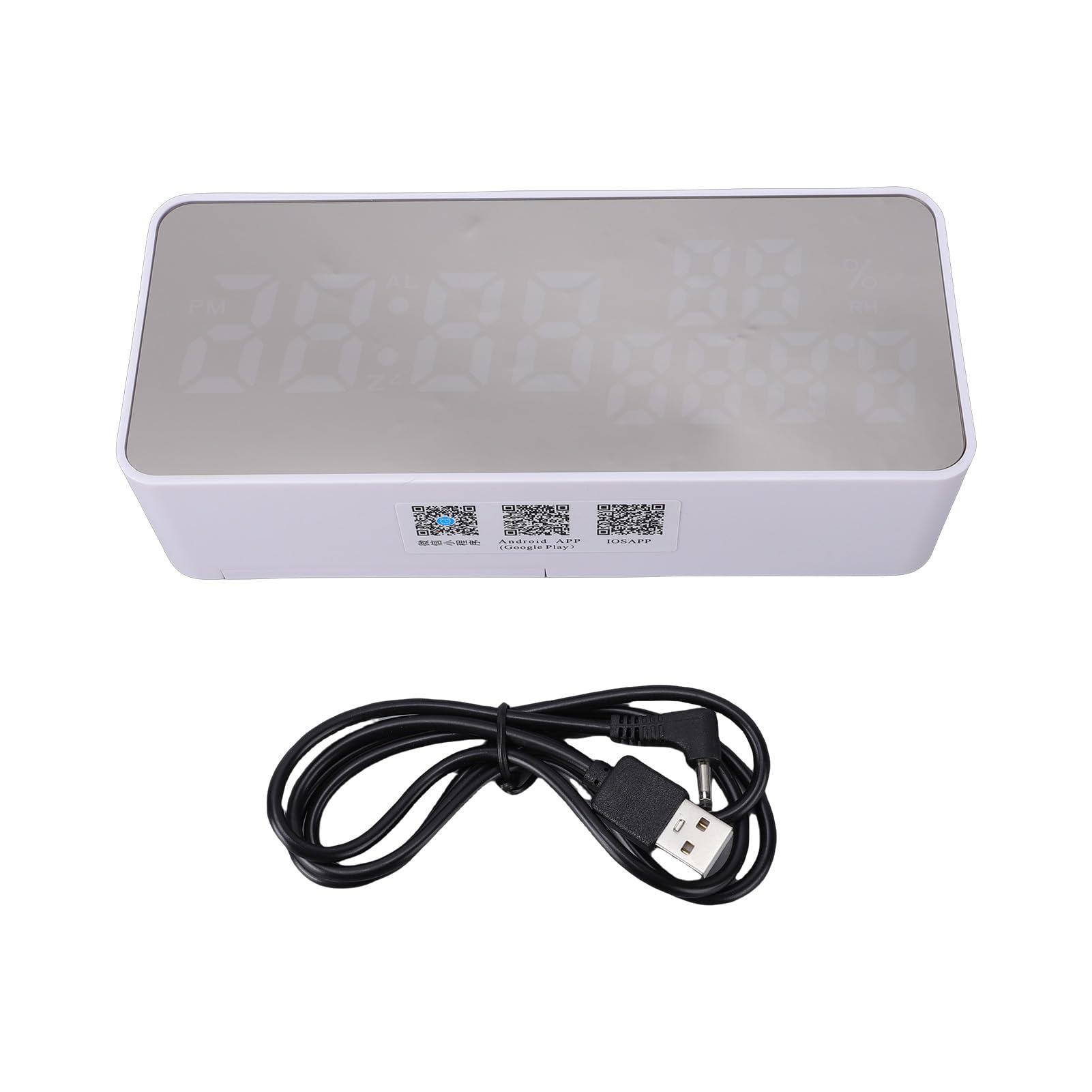 Reloj Despertador con Espejo, Reloj Inteligente con Control de Voz Que Cambia de Color LED para Viajes en Casa y Oficina