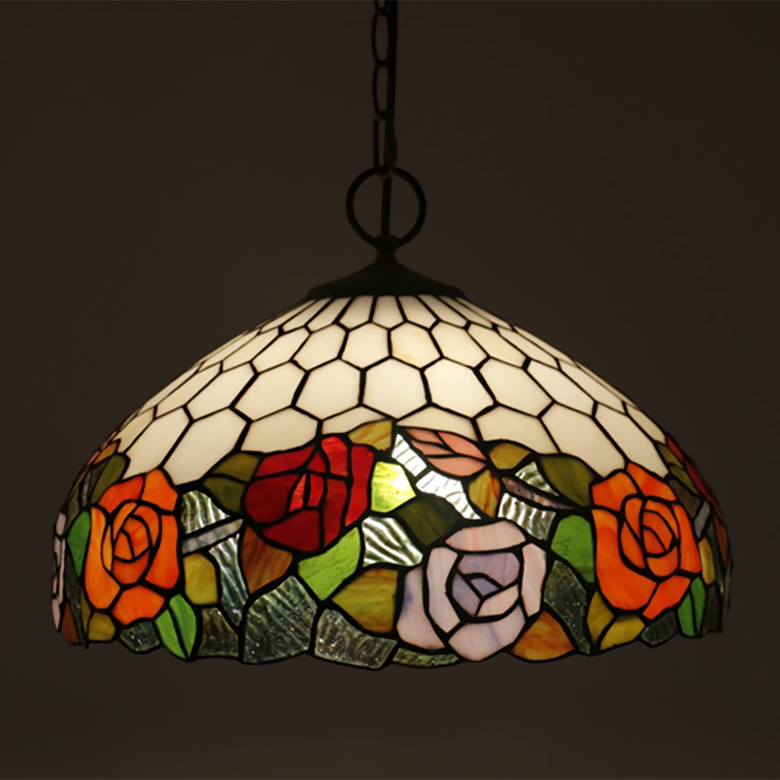 Lustre Tiffany vintage 16 pouces CFWSHJ réglable E27