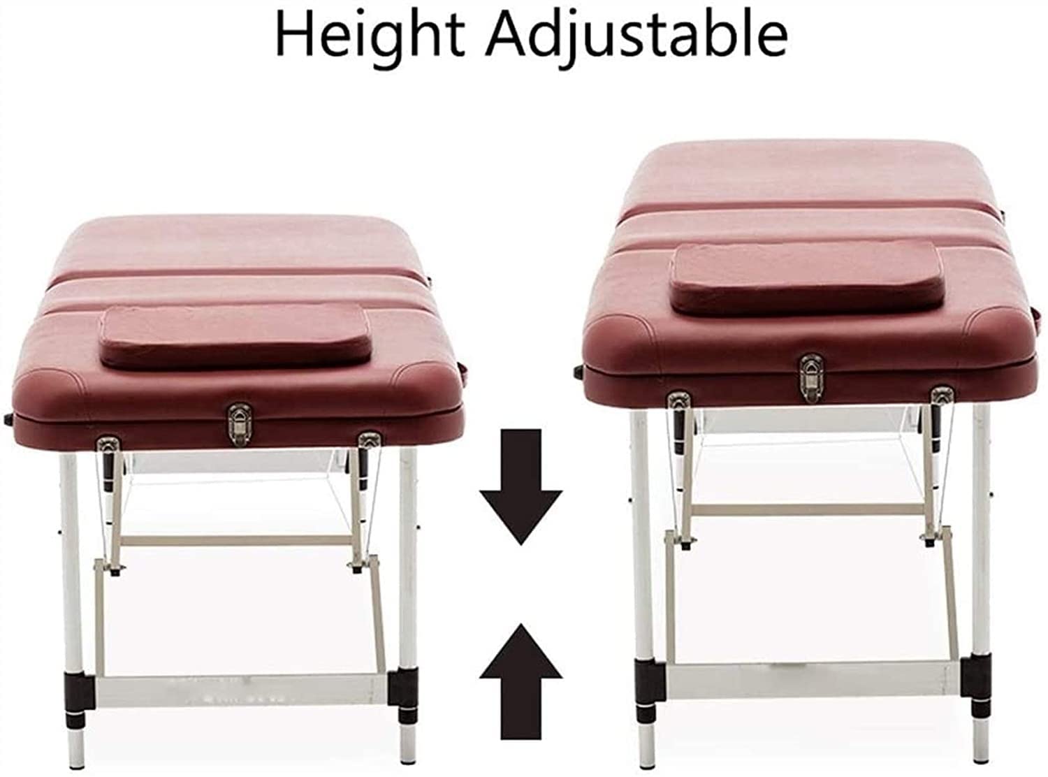 Lettino da Massaggio Portatile, Lettino da Massaggio, Lettino per Ciglia, Lettino Spa, Letto Pieghevole, Altezza Regolabile, Facile da Montare, Adatto per Terapia, Tatuaggi(Monocolore-70CM