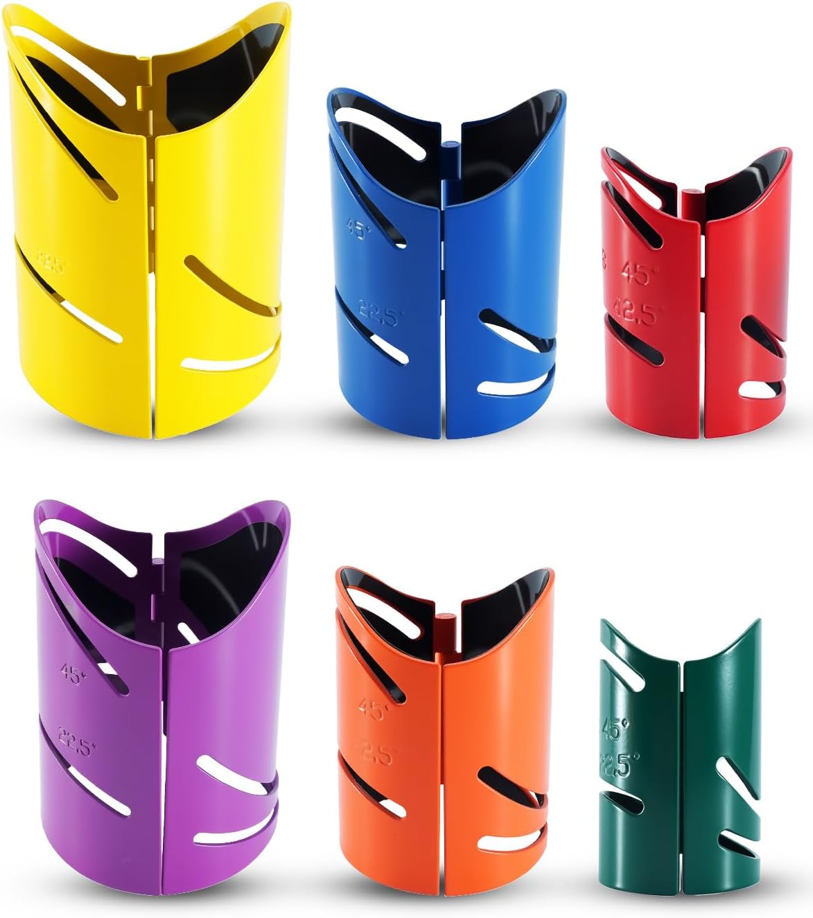 6PCS Magnetic Pipe Cutting Guide Kit Pipe Marking Tool for 45°, 90°, 22.5° and Saddle Cuts Includes Sizes 1-5/8" 1-7/8" 2-3/8" 2-7/8" 3-1/2" 4-1/2"