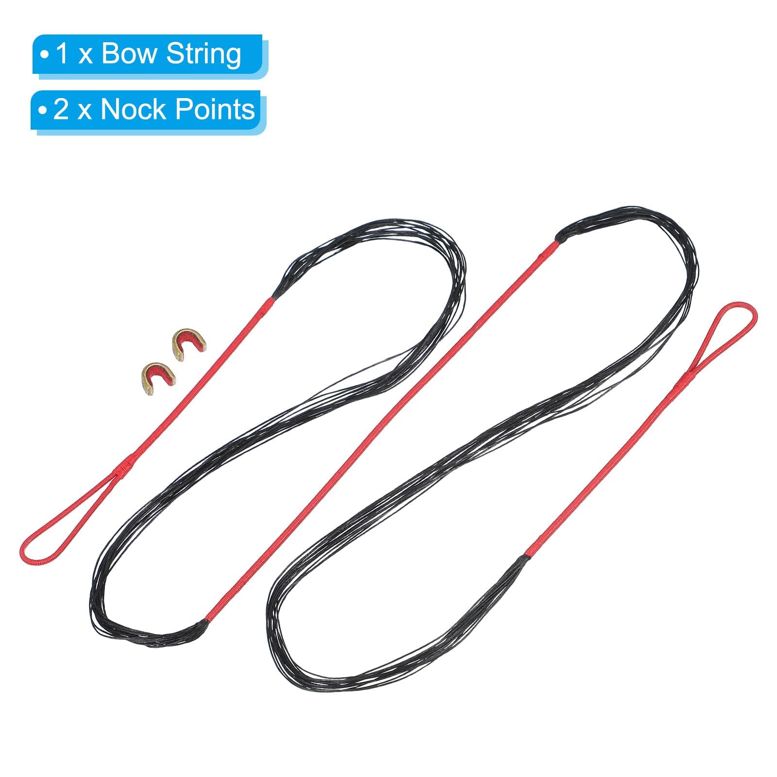 PATIKIL Corde d'arc Traditionnelle 12 brins pour Arc Recurve AMO 48", Rouge-Noir
