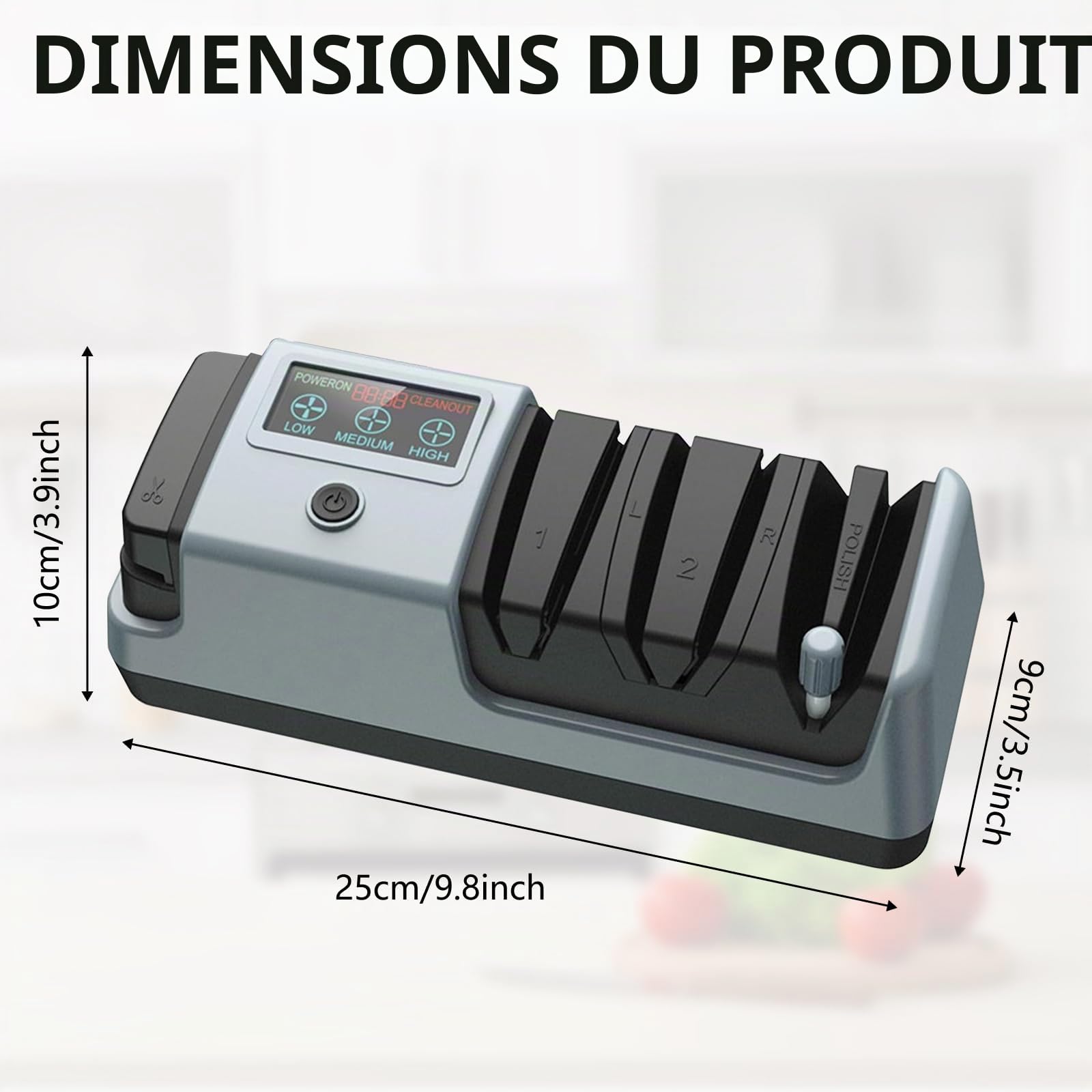 Aiguiseur Couteaux électrique, Aiguiseur De Couteaux Professionnel En Diamant Avec écran LCD, Système D'affûtage De Couteaux En 3 étapes Avec Diamant, Guides Précis, Tranchant Lisse à 15 Degrés