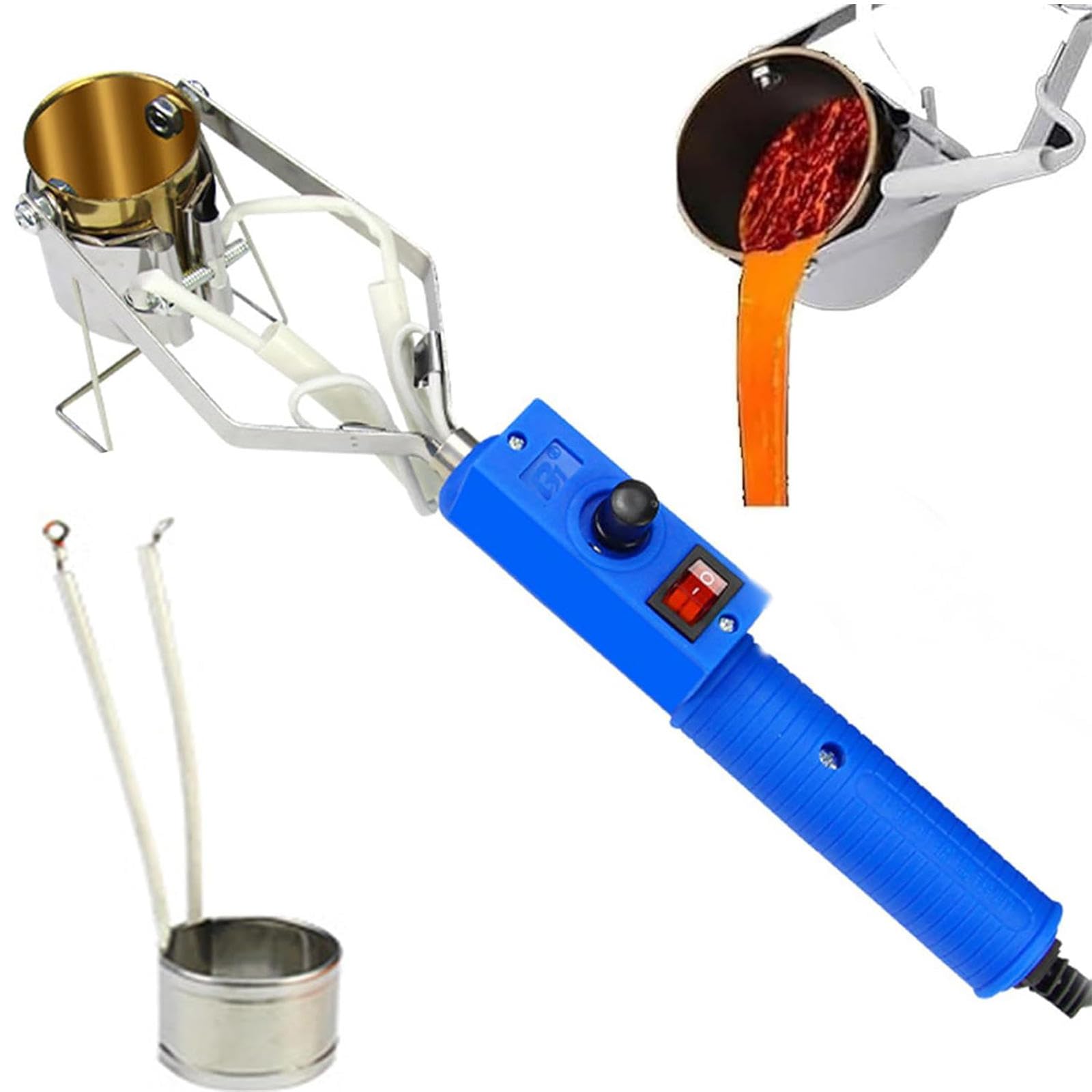 Crogiolo di Piombo per Kit di Stampi per La Pesca, Crogioli di Metallo per Fusione con Regolazione 150-450 ℃, Forno di Saldatura Portatile per Artigianato Fai da Te e Pendente in Metallo,380W