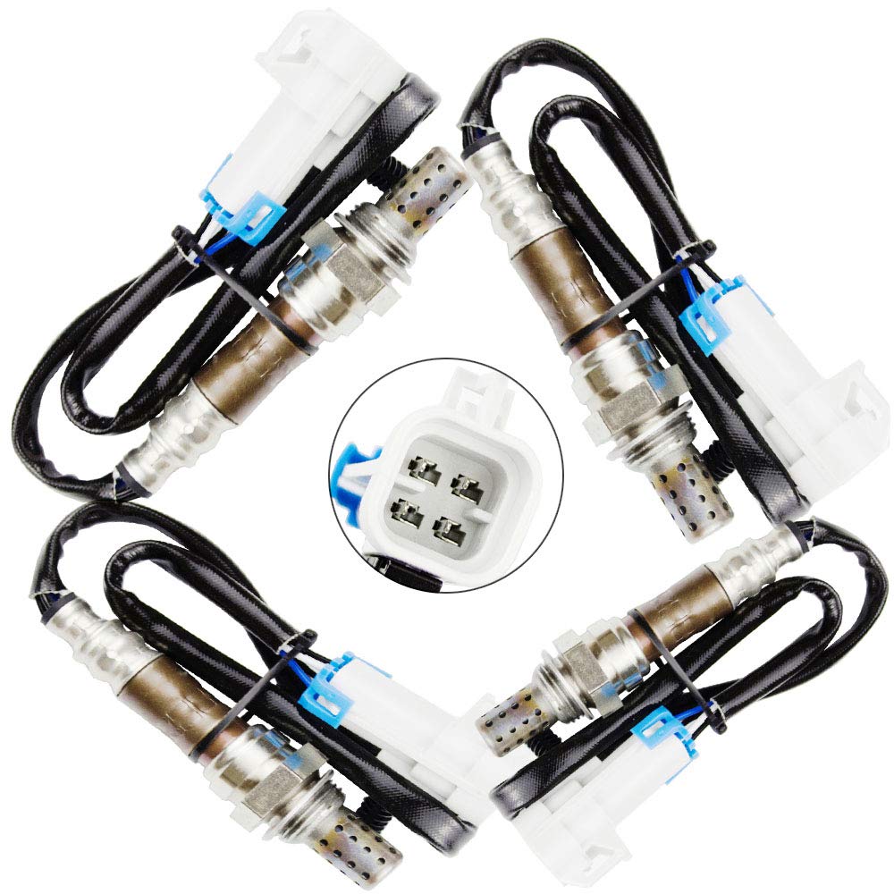 4x Oxygen O2 Sensor for 2003 2004 2005 Chevrolet Chevy Tahoe 5.3L; 2003-2005 GMC Sierra 1500 5.3L Upstream + Downstream