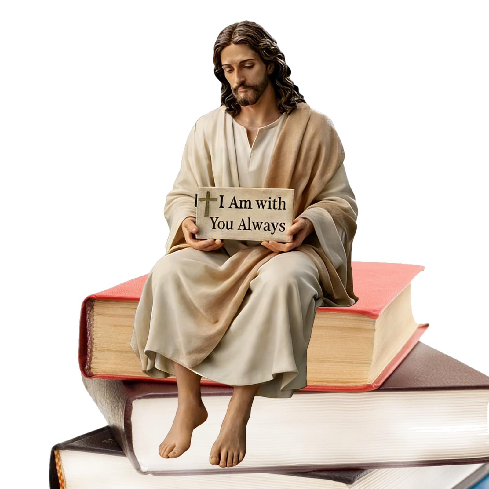 Statue de Jésus Assis pour Voiture et Bureau - Créez un Espace de Paix Intérieure au Quotidien
