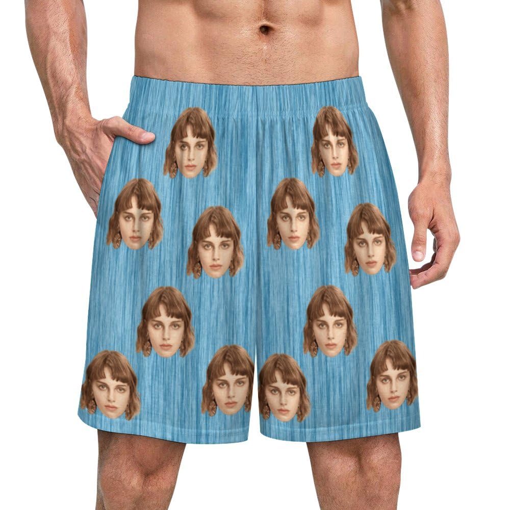 Custom Short Pajamas, Custom Face Pajamas, Personalised Pyjamas Shorts PJs Nightwear Loungewear Gifts, Personalised Women/Men Pajamas with Faces Photo