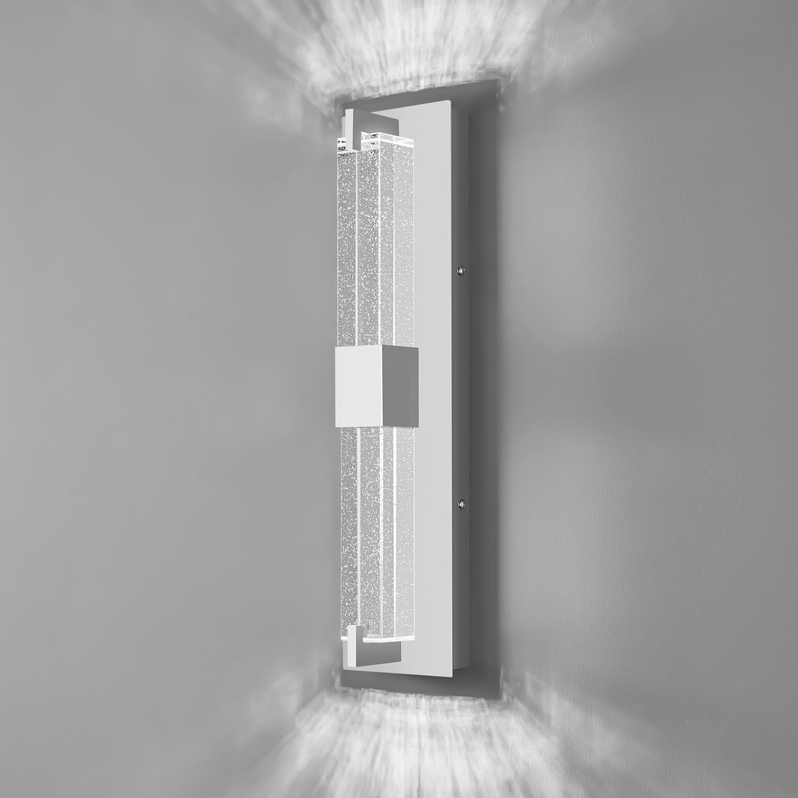 FDPBY Modern Crystal Wall Sconces with Bubbles Wall Light Fixtures Chrome Elegant Wall Lighting for Living Room Bedroom Bathroom Hallway Doorway Stairway Bedside(2 Light)