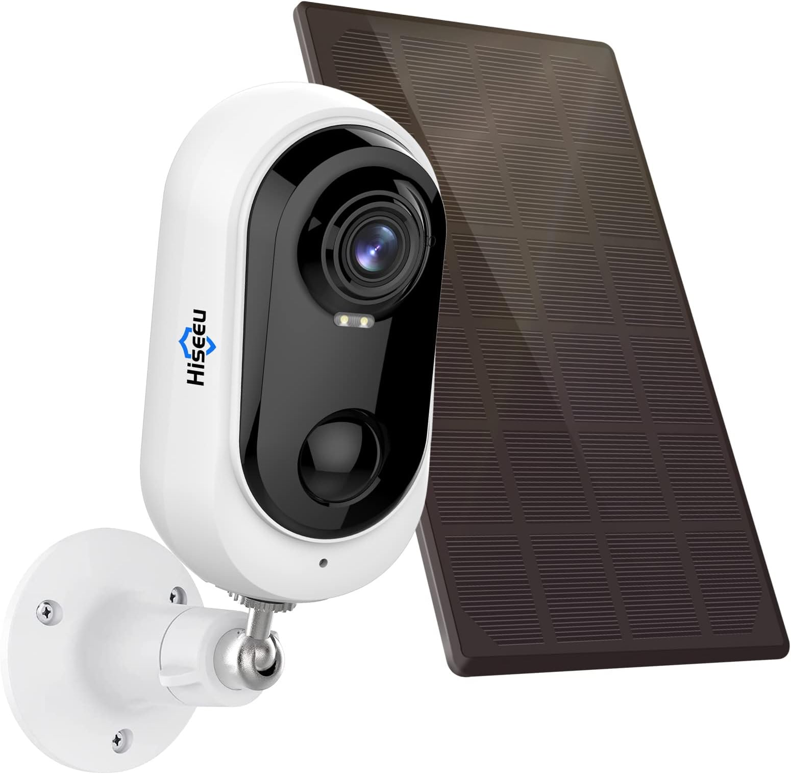 Hiseeu 2K Solar Powered WiFi Camera,Spotlight Siren,Outdoor Wireless Home Security Camera,Motion Alert,Full Color Night Vision,2-Way Audio, Waterproof, 2.4GHz, CloudEdge,Local Storage & Cloud Storage