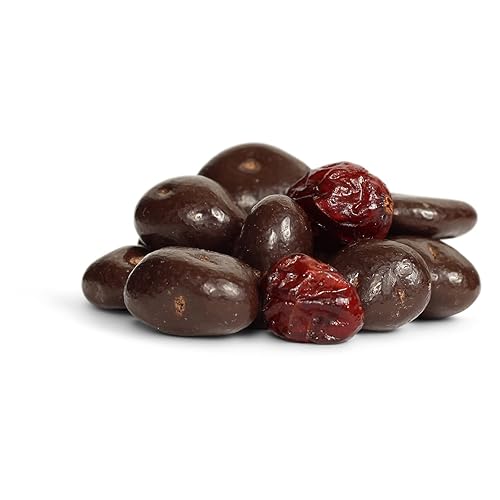 Arándanos cubiertos de chocolate negro orgánico por Its Delish, 2 libras a granel  Arándanos orgánicos gourmet de chocolate negro, bocadillos