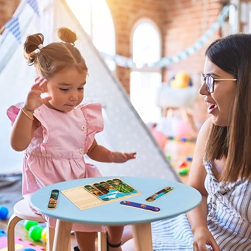 Miniatura 5 de El juego educativo de caja de madera de rompecabezas de tiras pintadas contiene 8 escenas del espectáculo animado para niños y niñas a partir de 3