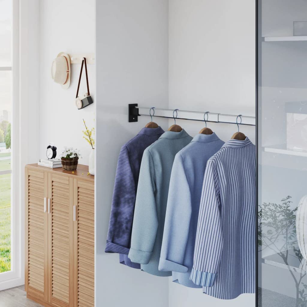 Barras telescópicas para ropa, 2 unidades, de aluminio, 58 – 100 cm, extensibles, estables, ahorran espacio, para armario, baño, pasillo, como perchero organizador