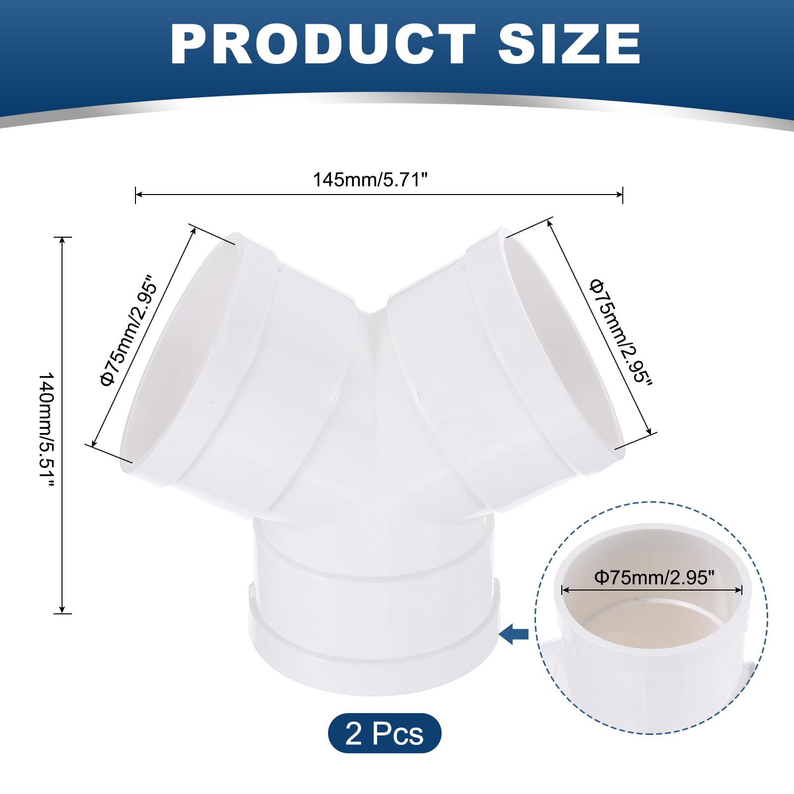 PATIKIL 3 Way Duct Splitter - Image 2