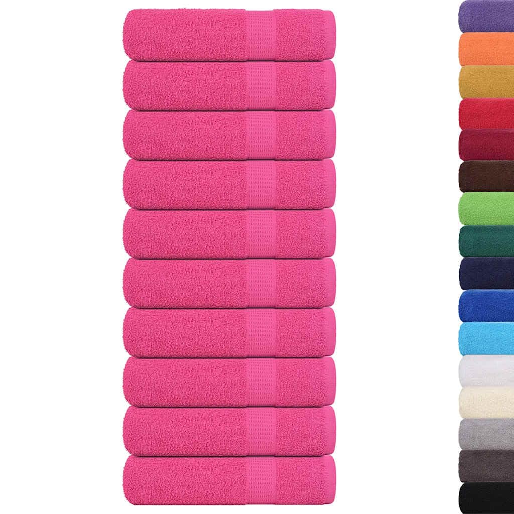 vidaXL Toallas de Invitados 10 uds 100% algodón Rosa 70x140 cm 360gsm