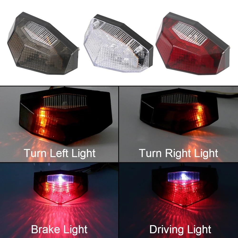 Faro Posteriore Stop Running 11 LED Fanale posteriore per motocicletta Luce di stop universale Indicatore direzione per Fanali posteriori Accessori per moto