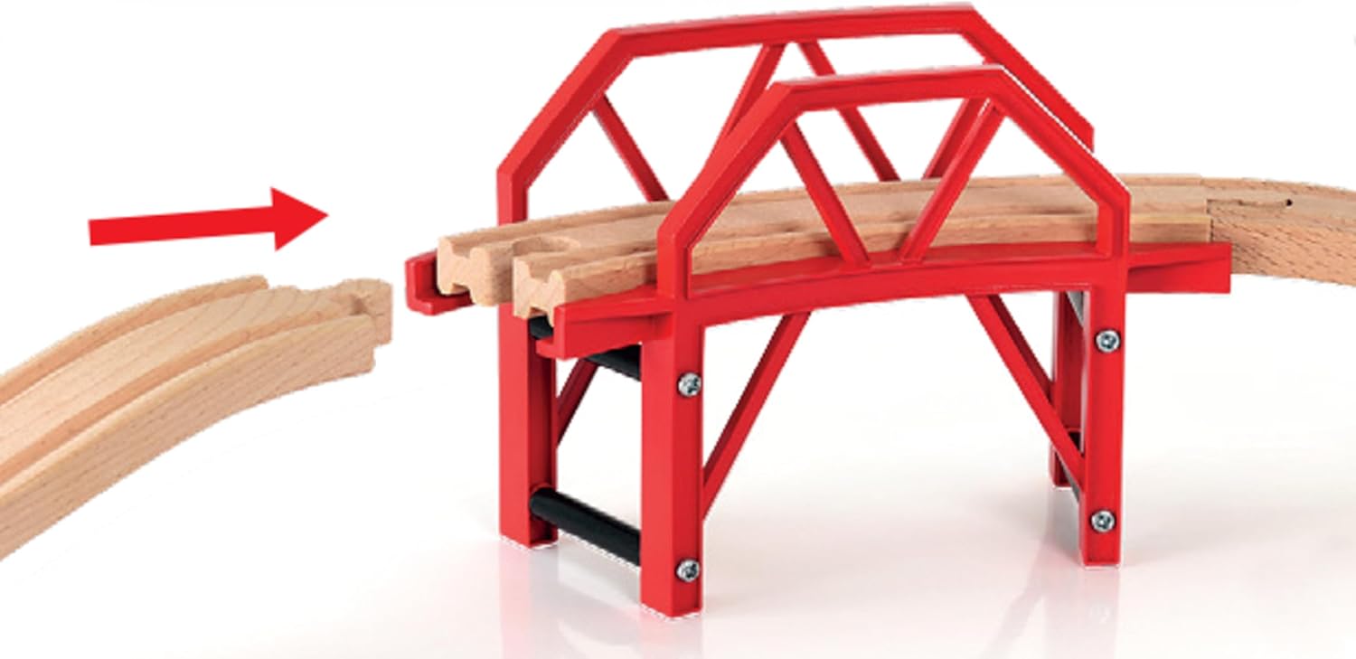 BRIO World Curved Bridge for Kids Age 3 Years and up. Compatible with All Train Sets