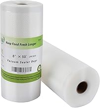 Vacuum Sealer Bags Heavy Duty, 8x 50 Vacuum Sealer Bags (2 packs) 100 ft Roll Vacuum Sealer Bags, Food Vacuum Sealer Bags, Meat Vacuum Sealer Bags, Fit nutrichef, foodsaver, jzbrain oliso weston Vacuum Sealer Bags, BPA Free Sous Vide, Best Deal!