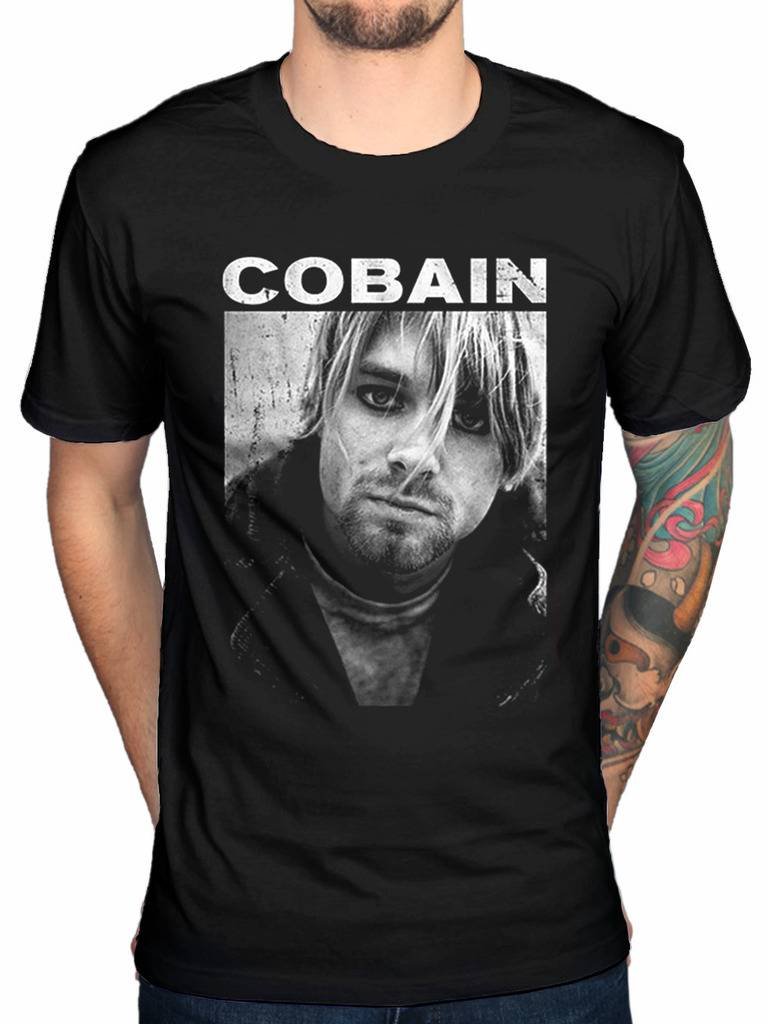 Official Kurt Cobain Shadow T-Shirt Nirvana Nevermind in Utero Rock Band - Les Beatles, Paul McCartney, John Lennon, RIngo Starr, George Harrison Official Kurt Cobain Shadow T-Shirt Nirvana Nevermind in Utero Rock Band