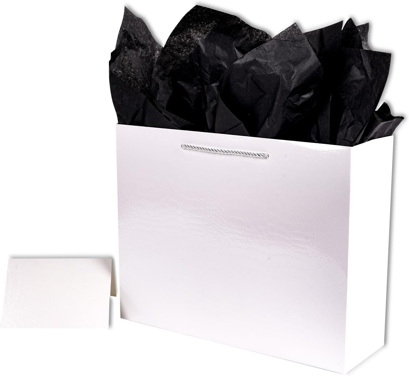 Lyforpyton Large White Gift Bags with Tissue Paper 13"x10