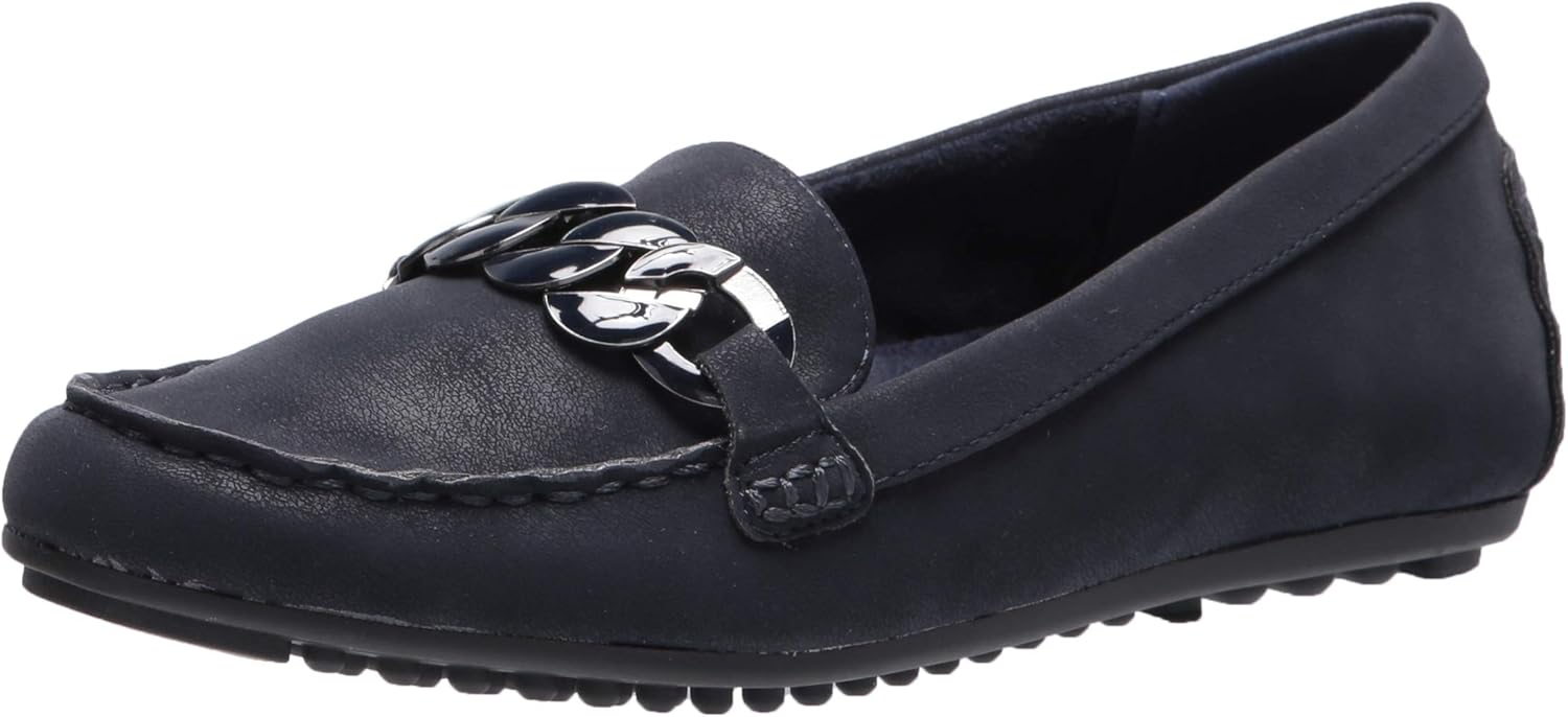 Easy Street womens Flat Sneaker, Navy Matte, 6 Wide US