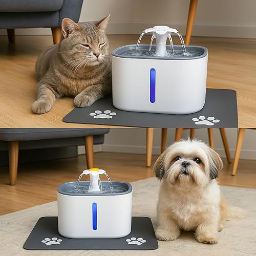 Miniatura 4 de Fuente de agua silenciosa para gatos, fuente de agua de acero inoxidable para mascotas, dispensador automático para gatos y perros, gran capacidad