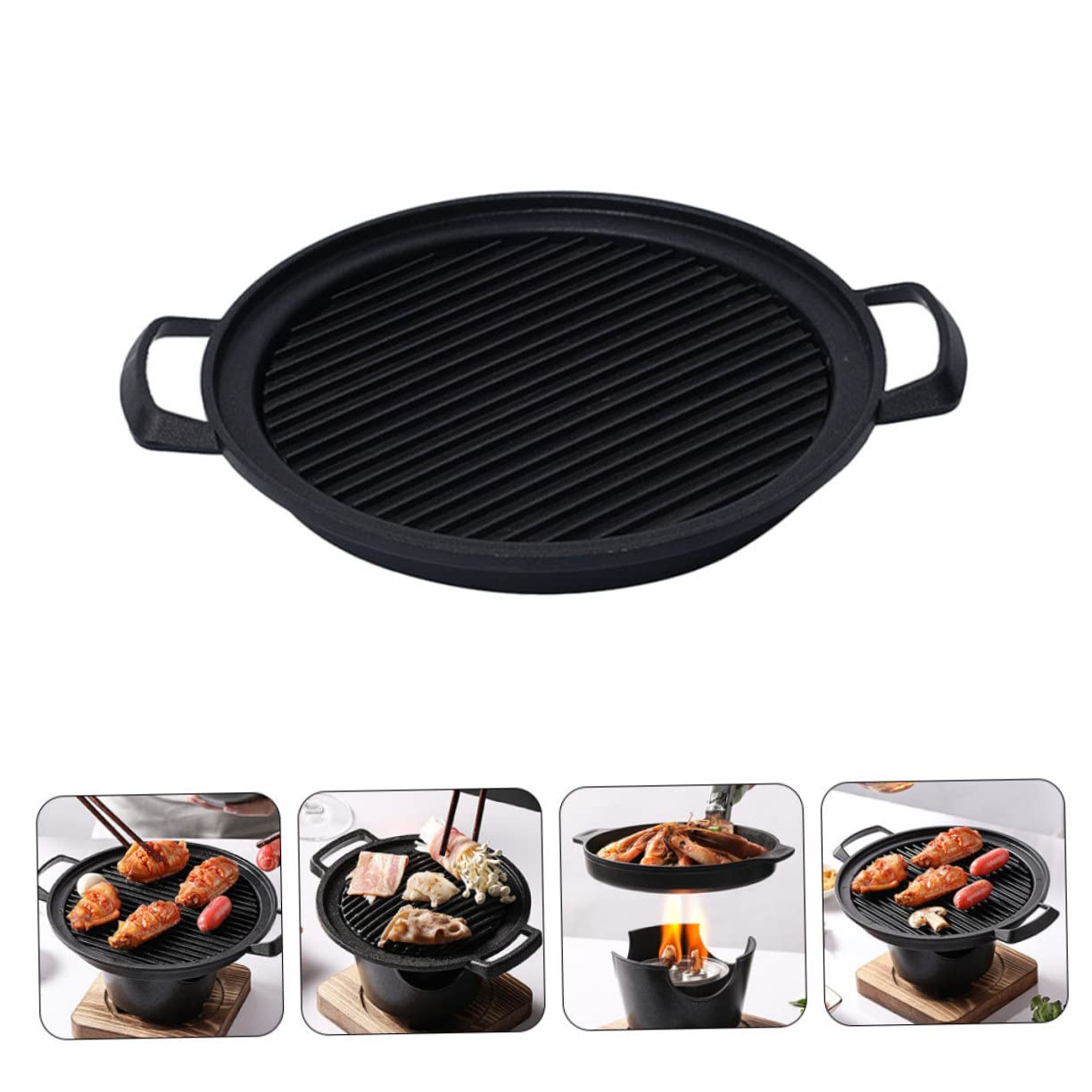 CIYODO Grill Pans Bbq Tray Grilling Pan for Kbbq Grill Griddle Bbq Indoor Picnic Plate
