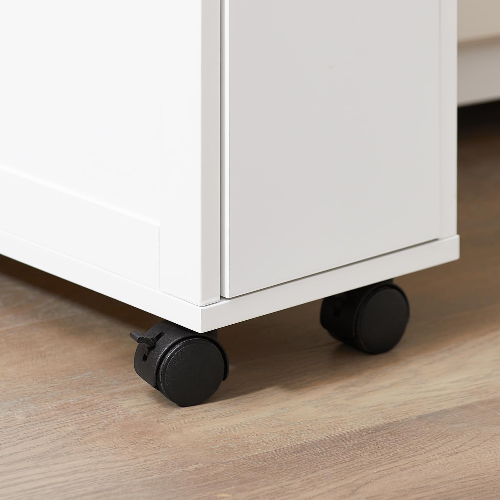 SoBuy Carrito Auxiliar con Ruedas 20 cm & cajones, 79x51x20cm, Cocina/baño | Carro Cocina con bandeja extraíble & encimera estable, flexible y versátil, carga de 22 kg, MDF, NSR11-WN
