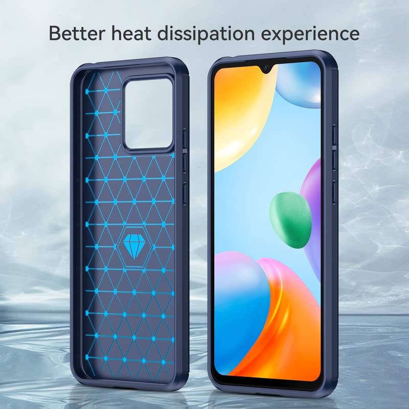 Image of Hybrid Carbon Fiber Back Case for Redmi 10 Power / 10C / Redmi 10 4G (Blue)