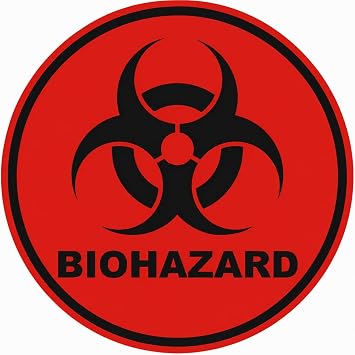 AKKE Biohazard Stickers Sign, 20 PCS 4 x 4 Inch Waterproof Warning Labels, High-Visibility Peel and Stick Biohazard Decals for Hospitals, Labs, Medical Waste Bins, Glass, Plastic, Metal, Red Circle