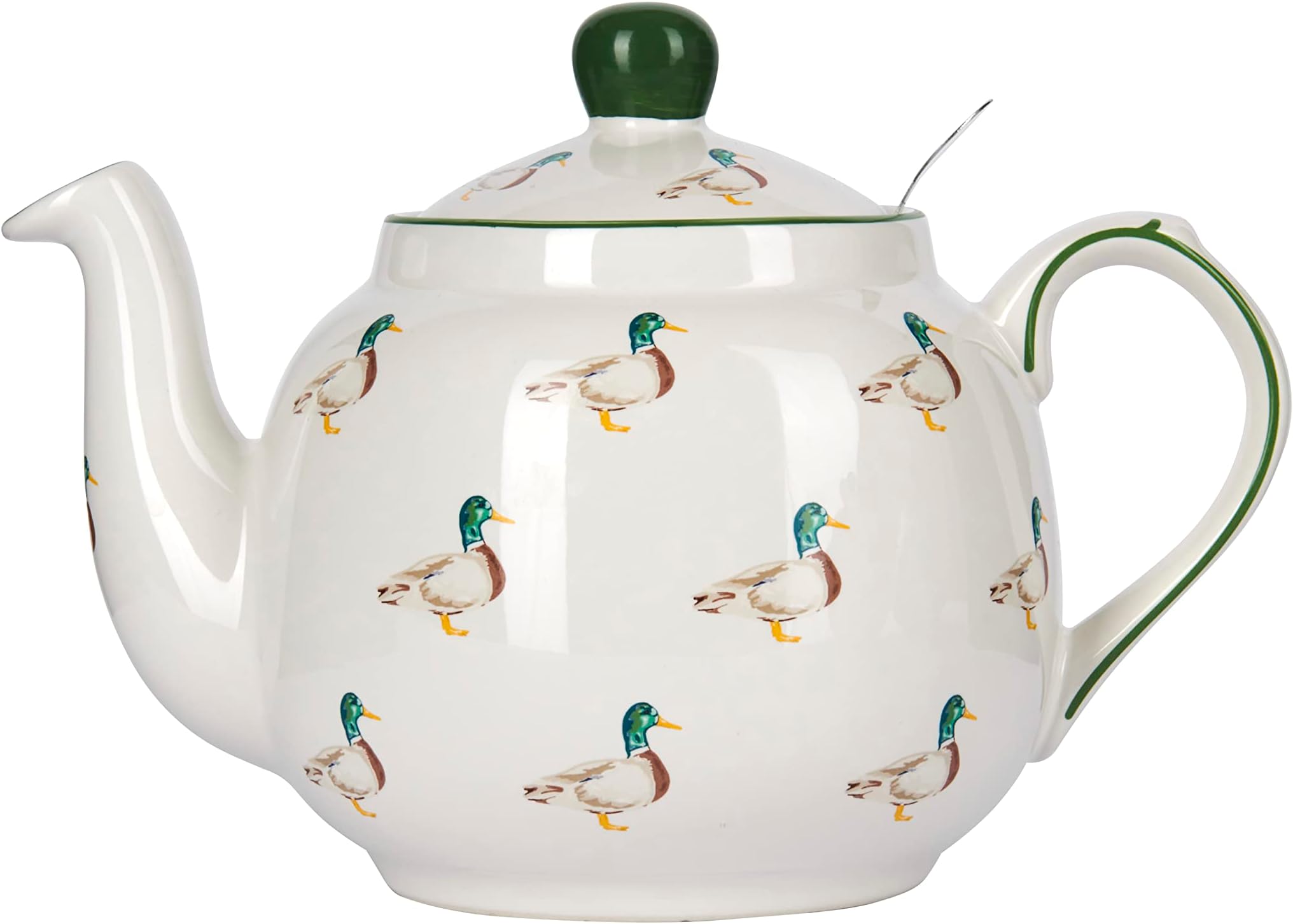 London Pottery Oval Teapot with Infuser for Loose Tea, Stoneware, Satin